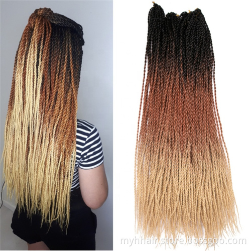 Ombre Senegalese Twist Crochet Braids 24 Inch 30 Roots/Pack Synthetic Hair for Women Twist Braiding Hair Extension